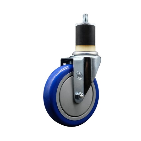 Service Caster 5'' SS Blue Poly Wheel Swivel 1-7/8'' Expanding Stem Caster SCC-SSEX20S514-PPUB-BLUE-178